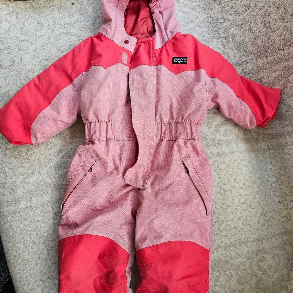 Patagonia Girls One Piece Snowsuit- pink